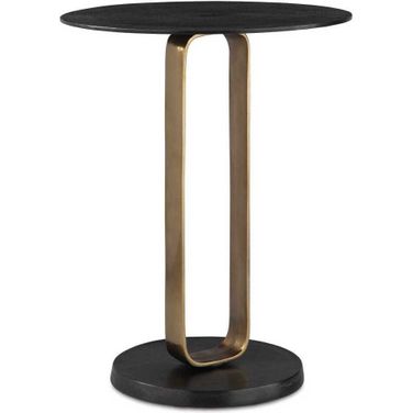 Aperture Brass Accent Table In Black
