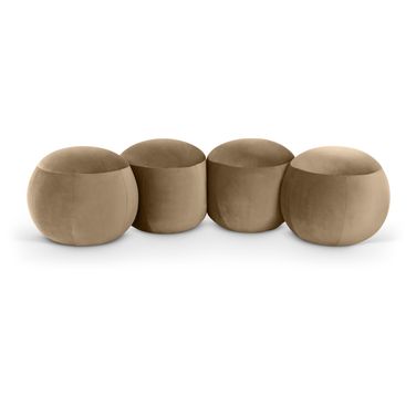 Apollo Velvet Upholstered Bench In Beige