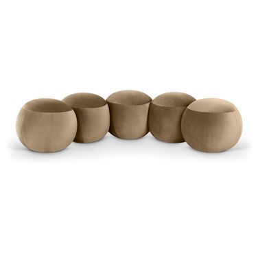 Apollo Velvet Upholstered Bench In Beige