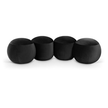 Apollo Velvet Upholstered Bench In Black