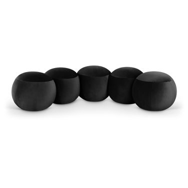 Apollo Velvet Upholstered Bench In Black