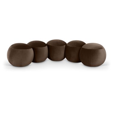 Apollo Velvet Upholstered Bench In Brown