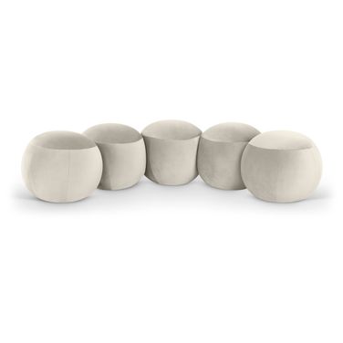 Apollo Velvet Upholstered Bench In Cream