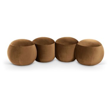Apollo Velvet Upholstered Bench In Saddle