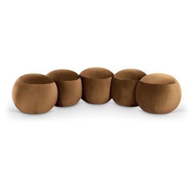 Apollo Velvet Upholstered Bench In Saddle