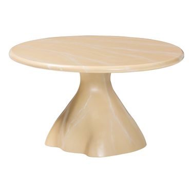 Aponi Sculptural Resin Coffee Table In Cream