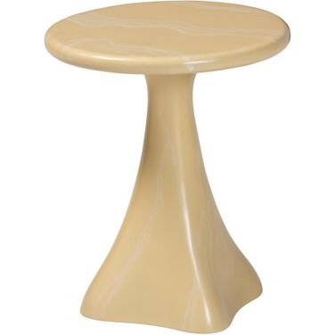 Aponi Sculptural Resin End Table In Cream