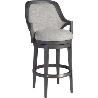 Appellation Appellation Upholstered Swivel Barstool In Gray
