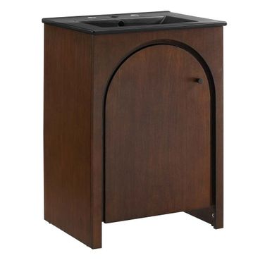 Appia 24 Inch Bathroom Vanity In Walnut and Black