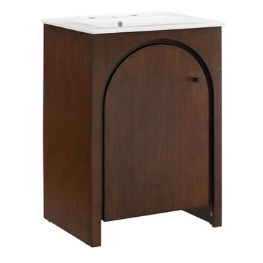 Appia 24 Inch Bathroom Vanity In Walnut and White