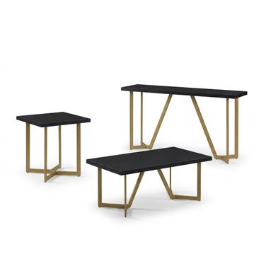 April Occasional Table Set In Black and Gold