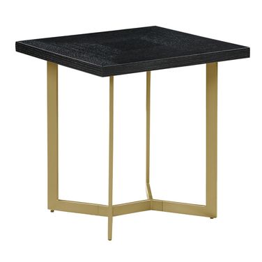 April Sofa End Table In Black and Gold Painted Legs