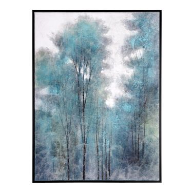 Aquamarine Forest Hand Painted Canvas In Blue and Green