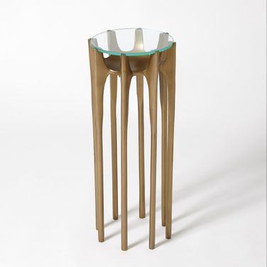 Aquilo Accent Table In Antique Brass