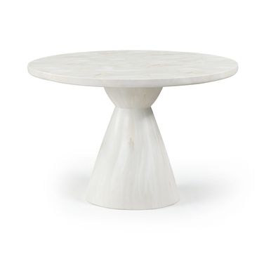 Aquino 43.5 Inch Concrete Indoor and Outdoor Dining Table In White