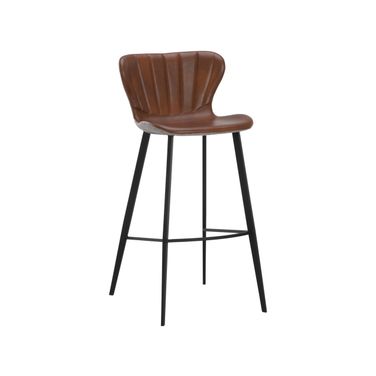Arabella Barstool In November Grey and Bravo Cognac