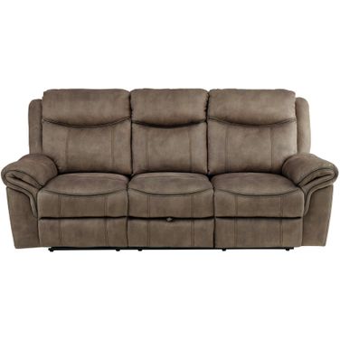 Aram Brown Double Reclining Sofa
