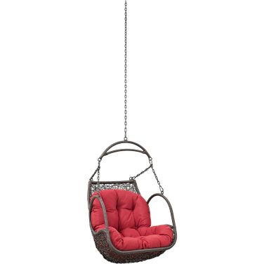 Arbor Red Outdoor Patio Swing Chair Without Stand EEI-2659-RED-SET