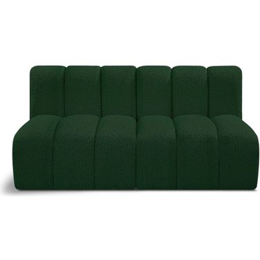 Arc Boucle Fabric 2 Seater Modular Sofa In Green
