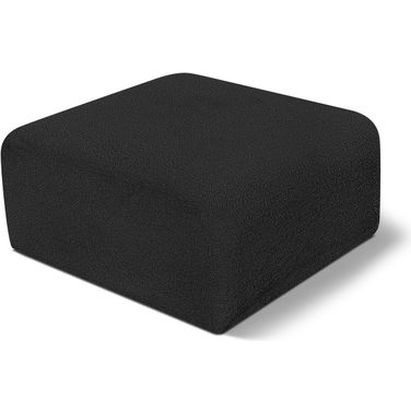Arc Boucle Fabric Ottoman In Black
