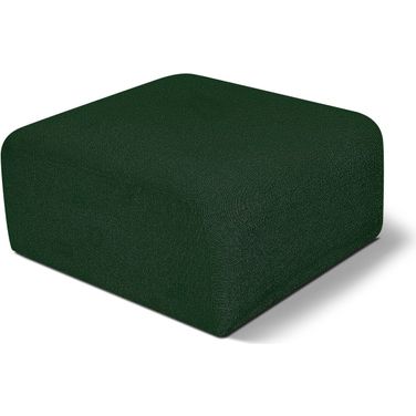 Arc Boucle Fabric Ottoman In Green