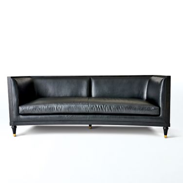 Arc Leather Sofa In Black