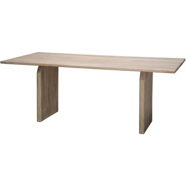 Arc Mango Wood Dining Table In Light Bleach