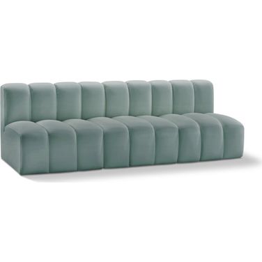 Arc Mint Vegan Leather 3 Seater Modular Sofa In Green