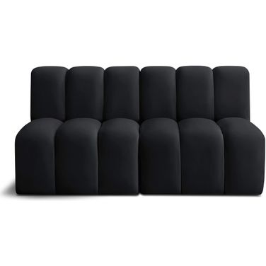 Arc 2 Seater Modular Sofa In Black Velvet