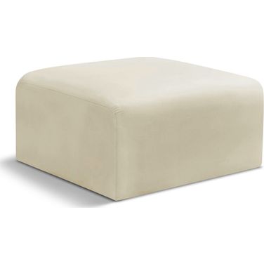 Arc Ottoman In Cream Velvet