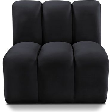 Arc Straight Chair In Black Velvet
