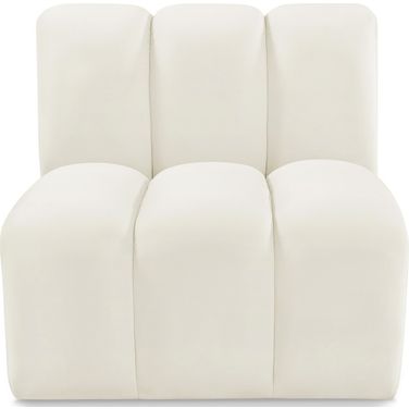 Arc Straight Chair In Cream Velvet