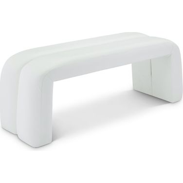 Arc Vegan Leather Bench In White