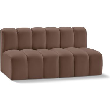 Arc Vegan Leather 2 Seater Modular Sofa In Brown