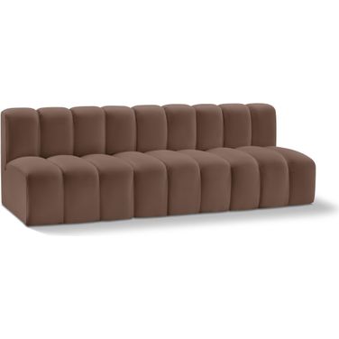 Arc Vegan Leather 3 Seater Modular Sofa In Brown