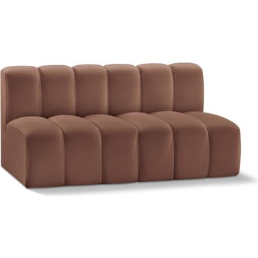 Arc Vegan Leather 2 Seater Modular Sofa In Cognac