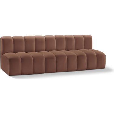 Arc Vegan Leather 3 Seater Modular Sofa In Cognac