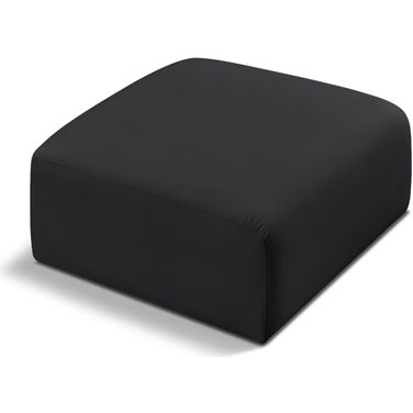 Arc Vegan Leather Ottoman In Black
