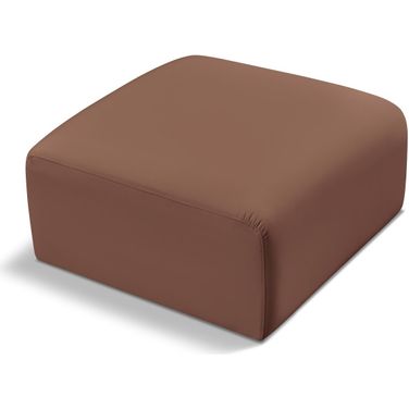Arc Vegan Leather Ottoman In Cognac