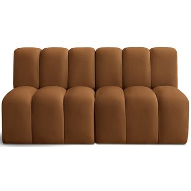 Arc Velvet 2 Seater Modular Sofa In Saddle