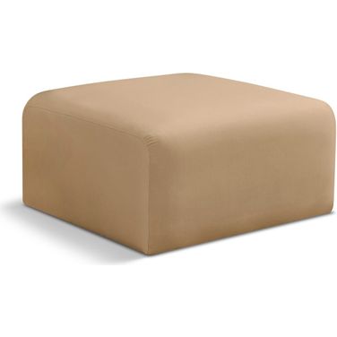 Arc Velvet Ottoman In Camel