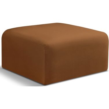 Arc Velvet Ottoman In Saddle