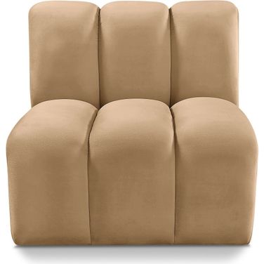 Arc Velvet Straight Chair In Camel