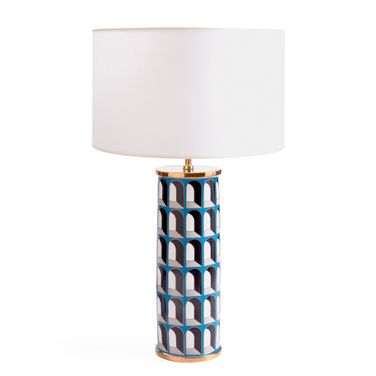 Arcade Table Lamp In Black/White/Blue