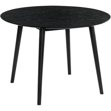 Arcadia 42 Inch Round Dining Table In Black Wood