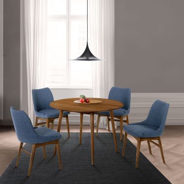 Arcadia Walnut 42 Inch Round Dining Room Set with Azalea Chairs
