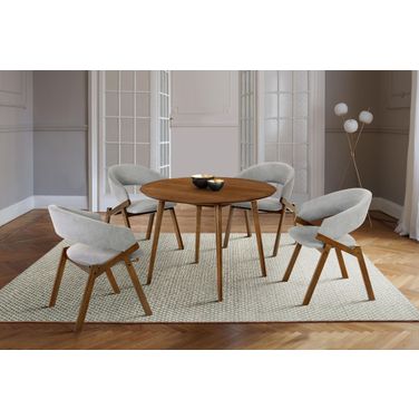 Arcadia Walnut 42 Inch Round Dining Room Set with Talulah Chairs