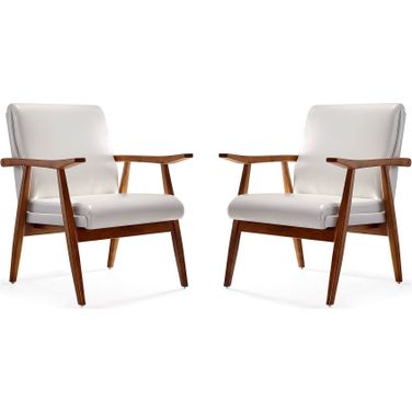 Arch Duke Accent Chair in White and Amber (Set of 2)