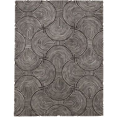 Arches 9 x 12 Rug In Black And Ivory