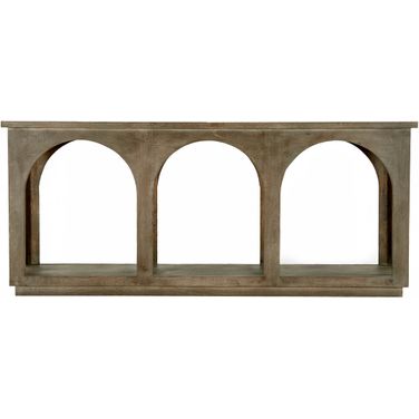 Archie Solid Wood Console Table In Antique Brown